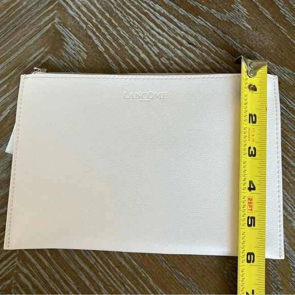 New Lancôme Paris Cream Travel Makeup Cosmetics Pouch with Hot Pink Lining - Picture 4 of 6